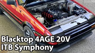 4AGE ITB Symphony  AE86 Blacktop 20V Noise Only [upl. by Erdied304]