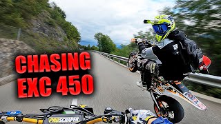 CHASING SUPERMOTO RIDER BEASTMODE   KTM EXC 450 [upl. by Dorcas]