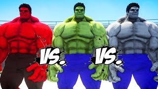 HULK vs RED HULK vs GREY HULK  Epic Battle [upl. by Allenrac]