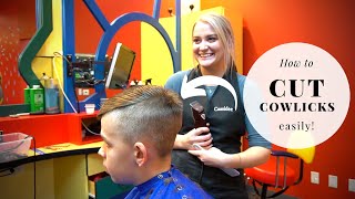 Tutorial how to cut cowlicks on boys hair  EASY [upl. by Ttennej331]