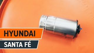 How to change fuel filter on HYUNDAI SANTA FÉ CM TUTORIAL  AUTODOC [upl. by Nraa725]