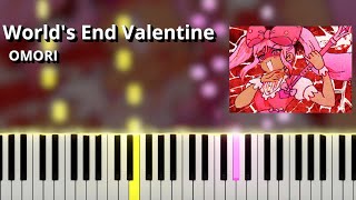 Worlds End Valentine  OMORI OST Piano Tutorial [upl. by Mourant]