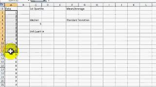 How to Find Mean STD Median and Quartiles Excel 2007 [upl. by Reffotsirhc]