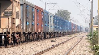 Goods train moving on towards Gorakhpur  carrying goods [upl. by Ddat169]