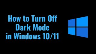 How to Turn off Dark Mode in Windows 10 in 2022 [upl. by Godrich534]