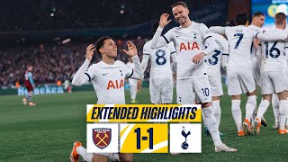 WEST HAM 11 TOTTENHAM HOTSPUR  PREMIER LEAGUE EXTENDED HIGHLIGHTS [upl. by Kcirdled948]