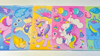 🌈My little pony dress up ASMR TOYS 8minutes satisfying and relaxing decorating sticker book stickers [upl. by Cotsen]