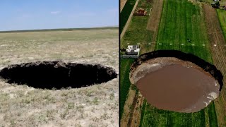 17YearOld Discovers and Nearly Falls Into Massive Sinkhole [upl. by Etteuqram]