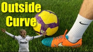 How to Bend a Soccer ball with the Outside of Your Foot  Tutorial [upl. by Pawsner]