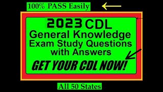 CDL GENERAL KNOWLEDGE TEST 2023  200 Questions and Answers [upl. by Anileh]