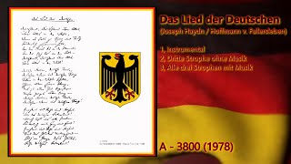 Das Lied der Deutschen 1978 Alle 3 Strophen Die Deutsche Nationalhymne alle drei Strophen [upl. by Ellienad]