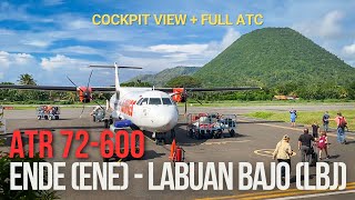 Flight Ende ENE to Labuan Bajo LBJ  Cockpit View ATR 72600 FULL ATC [upl. by Drogin989]