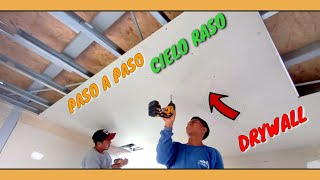 Cómo hacer un CIELO RASO en DRYWALL ó YESO LAMINADO  Instalación para PRINCIPIANTES ✔️ [upl. by Ycul]