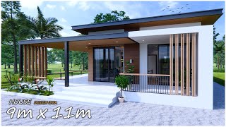 Modern House  Single storey House 9m x 11m 2 Bedroom [upl. by Ilyse]