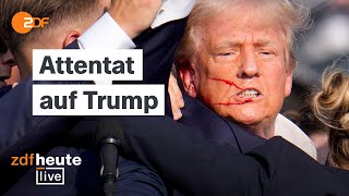 Attentat auf Donald Trump Was bisher bekannt ist  ZDFheute live [upl. by Scrope693]