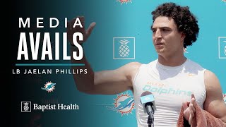 Jaelan Phillips discusses Training Camp  Miami Dolphins [upl. by Ainotal]