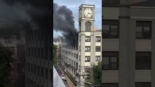 Firefighters battle blaze at Clock Tower apartment building in Hoboken New Jersey [upl. by Kellyn]