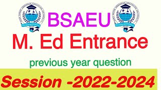 M Ed entrance question paper 2022 [upl. by Leraj]