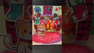 Make A Christmas Fireplace Pop Up Card  DIY 3D Christmas Card Craft christmas creative shorts [upl. by Skippy]