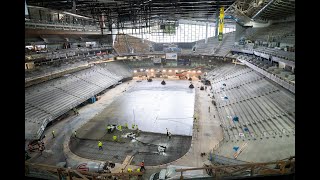 Ice Slab Pour at Climate Pledge Arena [upl. by Deroo]