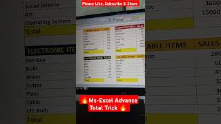 MsExcel advance calculation trick computer shorts ytshorts exceltricks [upl. by Gannie]