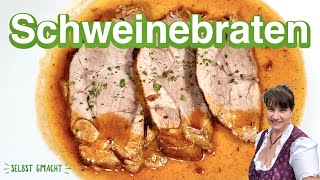 Saftiger Schweinebraten aus dem Backofen  Schweinenacken saftig und lecker [upl. by Valencia]