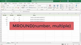 How to use MROUND FLOOR and CEILING functions in Excel  Office 365 [upl. by Corissa]