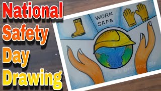 National Safety Day Drawing  Safety Day Posters [upl. by Ameen802]