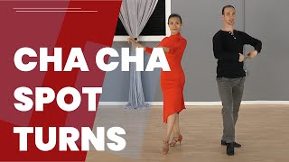 Cha Cha Spot Turns To Left amp Right  Full Lesson [upl. by Gish]