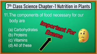 Nutrition in Plants Class 7 Chapter 1 MCQs  Class 7 science chapter 1 nutrition in plants [upl. by Alick]