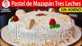 🎂Pastel de Mazapán Tres Leches Sin Horno  VickyRecetaFacil [upl. by Yrmac473]