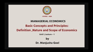 AKTU Digital Education  Managerial Economics  Basic Concepts and Principles Definition [upl. by Dlonyar627]