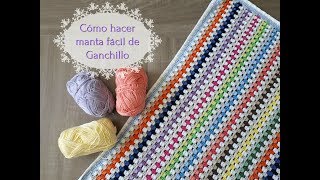 Cómo hacer una manta fácil de crochet paso a paso Tutorial de ganchillo paso a paso en español [upl. by Moon]