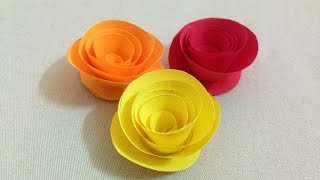 How to make small rose paper flower  Easy origami flowers for beginners making  DIYPaper Crafts [upl. by Earej]