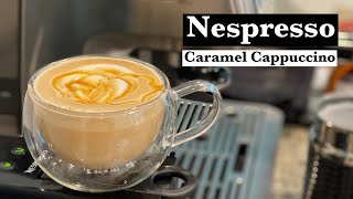 Nespresso Caramel Cappuccino at Home Using the Essenza Mini and Milk Frother [upl. by Hakaber]