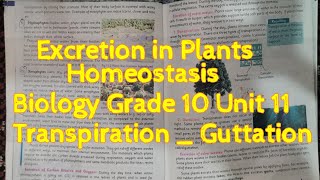 Excretion in Plants  Homeostasis  Biology Grade 10 Unit 11  Transpiration  Guttation [upl. by Osmond]