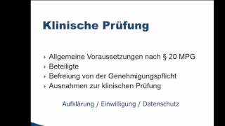 Klinische Prüfungen von Medizinprodukten [upl. by Minni]