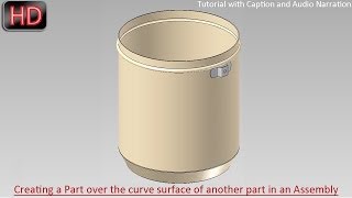 Creating a Part on the curve surface in AssemblyAutodesk Inventor Tutorial with caption and audio [upl. by Shien602]