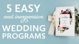 5 Easy and inexpensive Wedding Programs [upl. by Akyssej72]