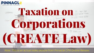 CREATE Law Taxation on Corporations Pinnacle actual video lecture [upl. by Ring620]