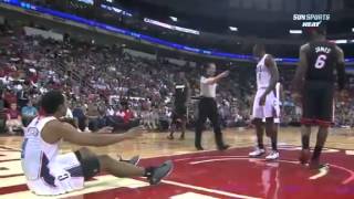 LeBron James Erik Spoelstra Double Technical vs Bobcats 10 24 2012 [upl. by Halyahs]