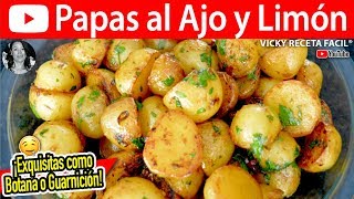 PAPAS AL AJO Y LIMON  VickyRecetaFacil [upl. by Niuq]