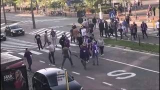 Beerschot fans attacked by Royal Antwerp hooligans 13082017 [upl. by Alfred258]