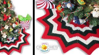 12 Point Christmas Tree Skirt Crochet Pattern amp Tutorial [upl. by Jariv]