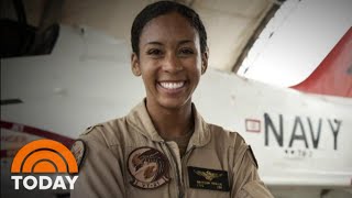 First Black Female Navy Fighter Pilot Speaks Out On Historic Milestone  TODAY [upl. by Salohci]