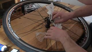 Installing Shimano freehub on Campagnolo Zonda wheels [upl. by Leiuqese]