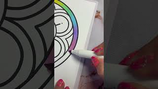 Rainbow Mandala Coloring Video coloring alcoholmarkers coloringbook colourful rainbow [upl. by Pish]