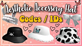 60 Aesthetic Hat CodesIDs For Brookhaven amp Bloxburg NEW Preppy Y2K Cute Accessory Decals ROBLOX [upl. by Mandel]