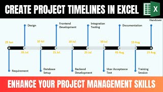 Create Timelines Chart in Excel  Excel Tutorial [upl. by Goltz264]