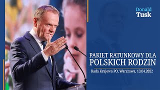 Donald Tusk  wystąpienie Rada Krajowa Platformy Obywatelskiej Warszawa 13042022 [upl. by Tedd]